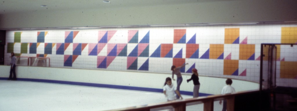 Large Painted Graphics; ice arena.  Stephanie Furniss Design.  Marshall Johnson Painting.
