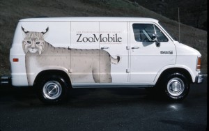 I painted a bobcat on the side of the San Francisco Zoo zoo-mobile